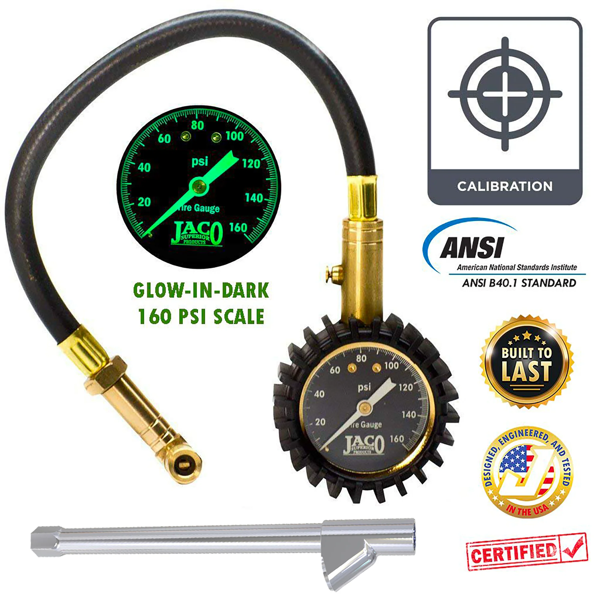 EliteProPlus™ Tire Pressure Gauge with Dually Air Chuck - 160 PSI - Image 8