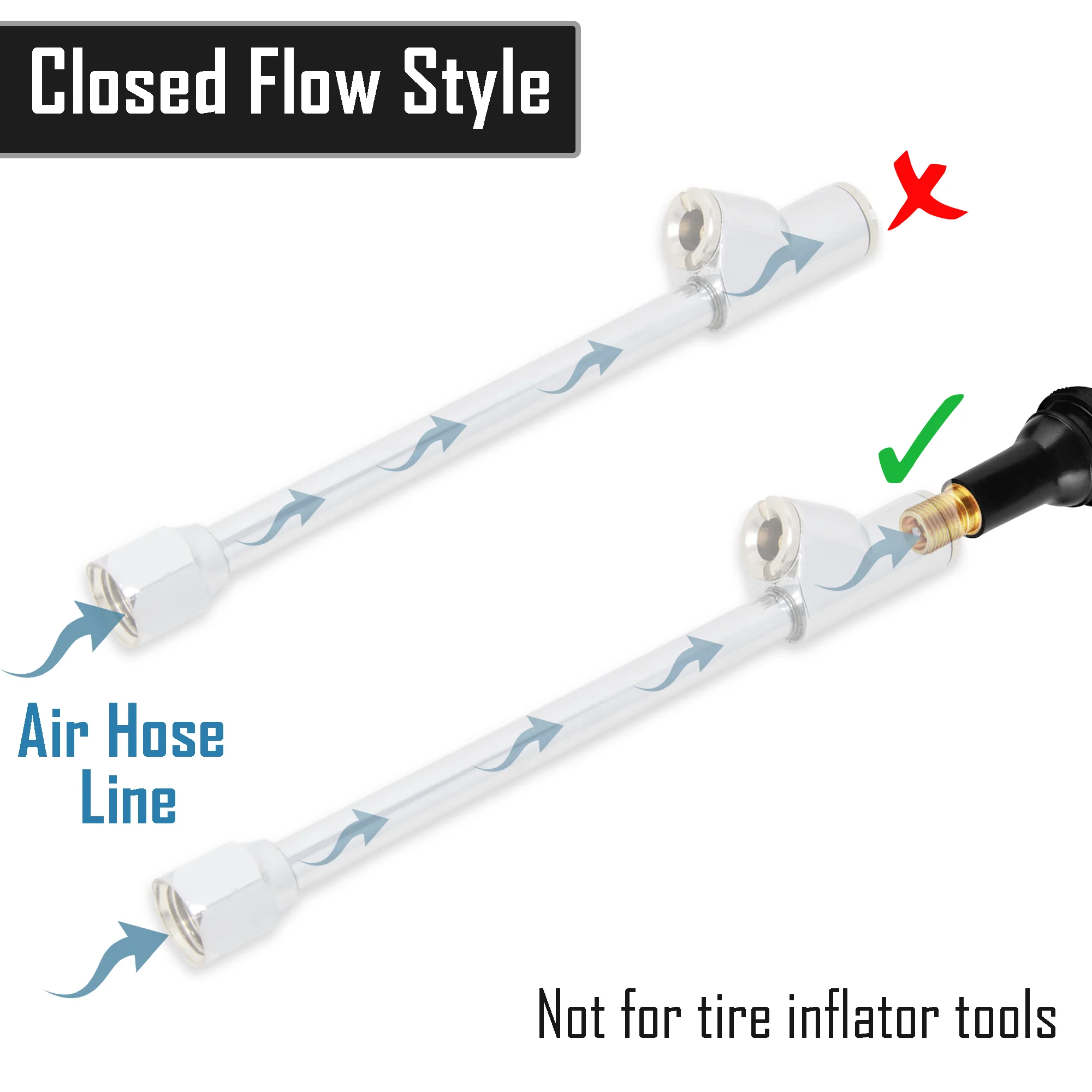 Dually Tire Air Chuck - 1/4" NPT | Closed Flow - Image 3