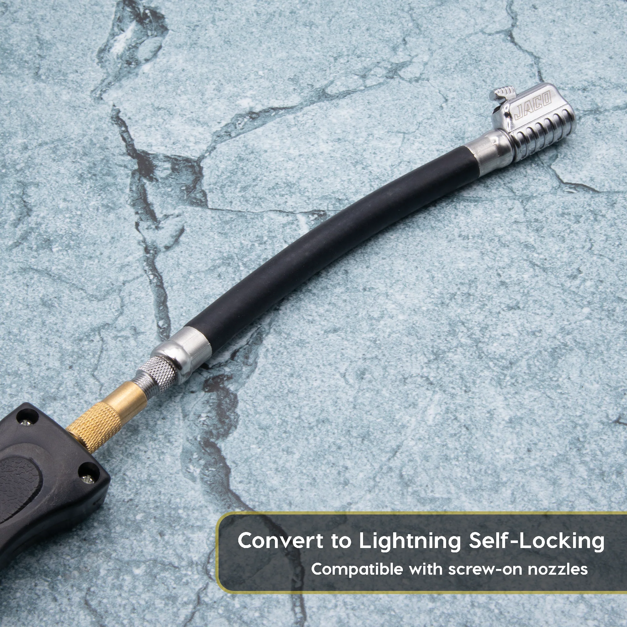 Lightning™ S2X Quick-Connect Locking Tire Inflator Air Chuck Extension | Patented Lock-on Compressor Hose Attachment (Open Flow) - Image 8